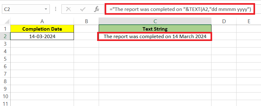 Convert Date to Text in Excel