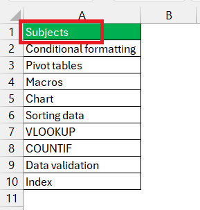 Excel Thesaurus