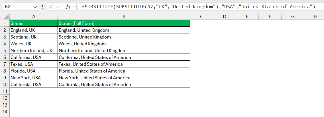 Replace Multiple Values in Excel