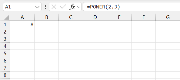 Power of 3 in Excel