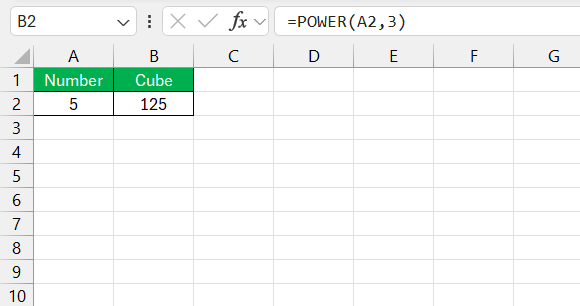 Power of 3 in Excel