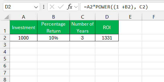 Power of 3 in Excel