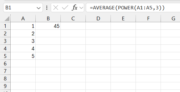 Power of 3 in Excel