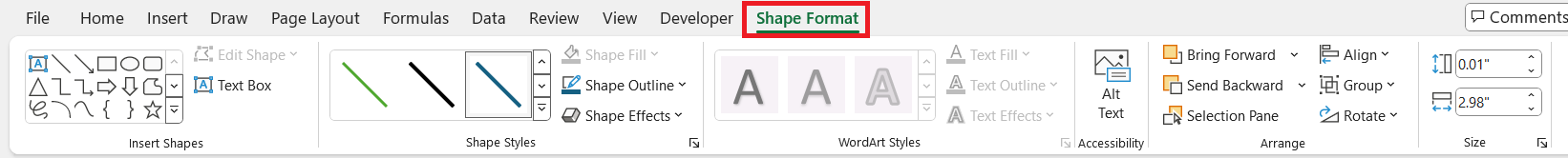 How to draw a line in Excel