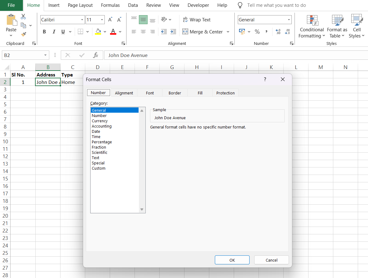 wraptext in excel