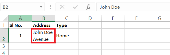 wraptext in excel