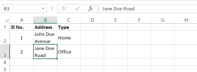 wraptext in excel