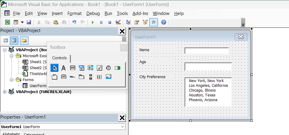 userform in excel