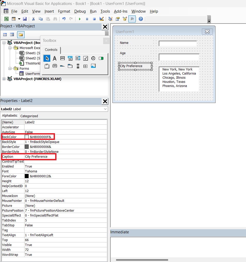 userform in excel