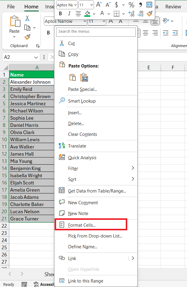 How to Indent Second Line in Excel