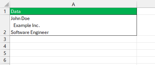 How to Indent Second Line in Excel