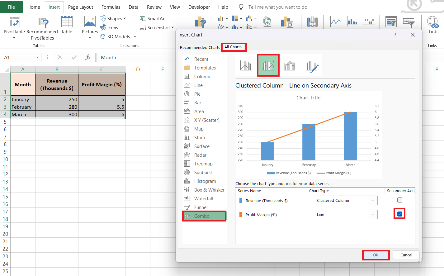 Add Secondary Axis in Excel