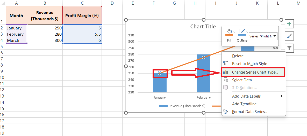 Add Secondary Axis in Excel