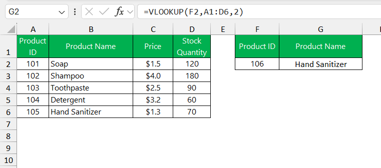 VLOOKUP not working in Excel