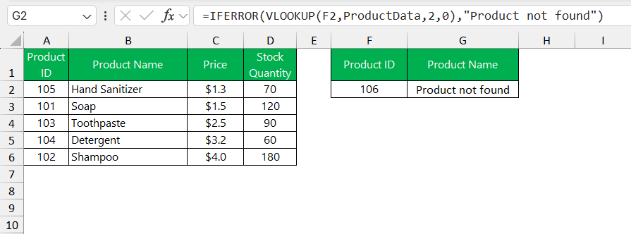 VLOOKUP not working in Excel