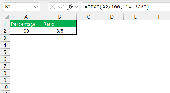 Convert Percentages to Ratios in Excel