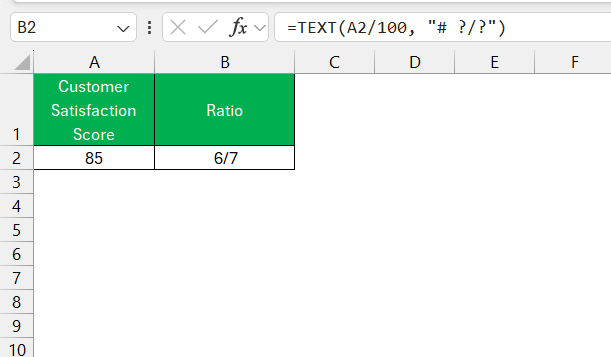 Convert Percentages to Ratios in Excel