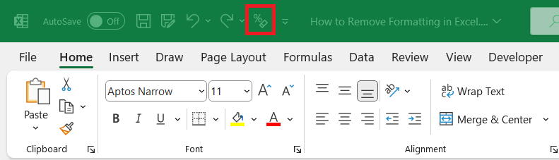 How to Remove Formatting in Excel