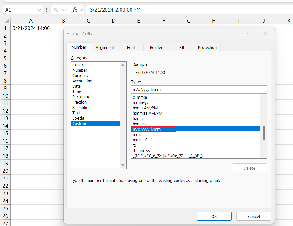 Time Format in Excel