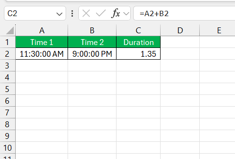 Time Format in Excel