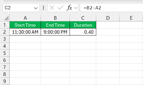 Time Format in Excel