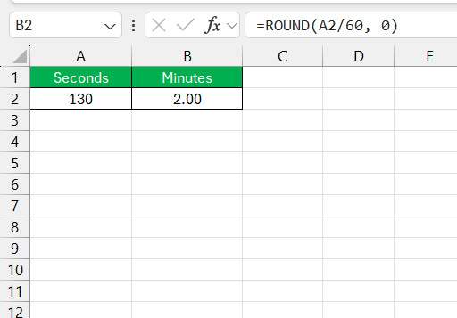 Convert Seconds to Minutes in Excel