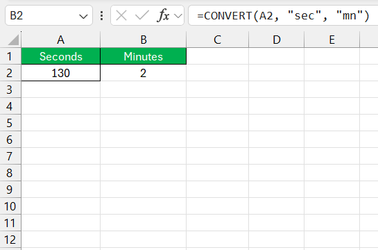 Convert Seconds to Minutes in Excel