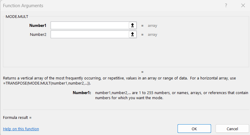 MODE.MULT in Excel