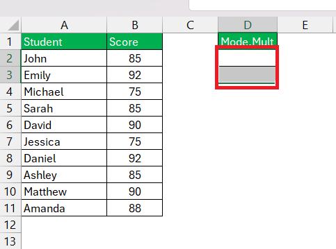 MODE.MULT in Excel