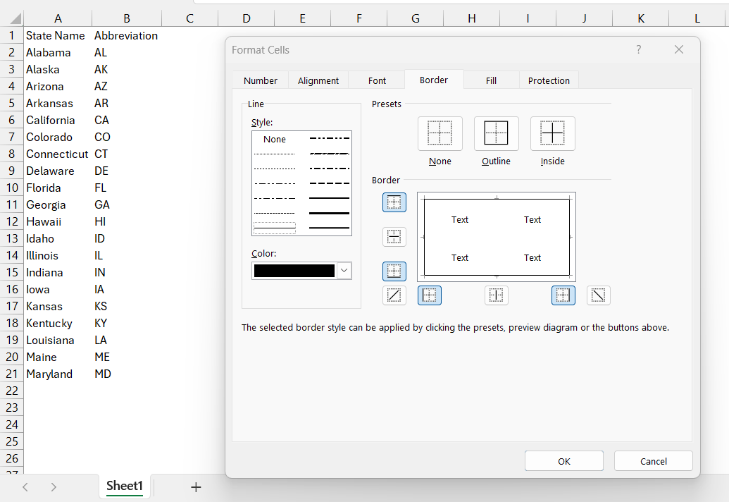 How to Add Borders in Excel