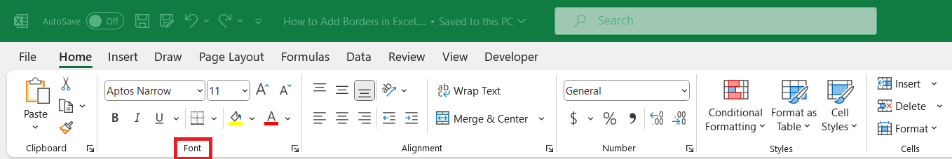 How to Add Borders in Excel