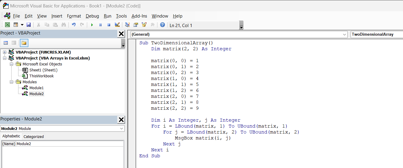 VBA arrays in Excel