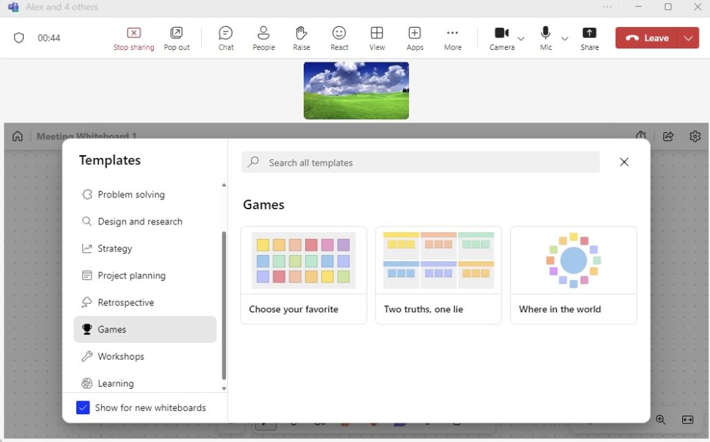 Microsoft teams virtual bingo