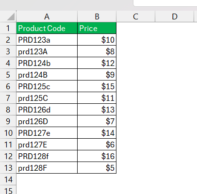 VLOOKUP Case Sensitive in Excel