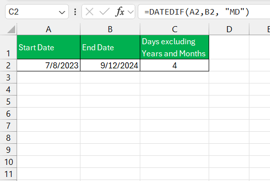 start date calculation