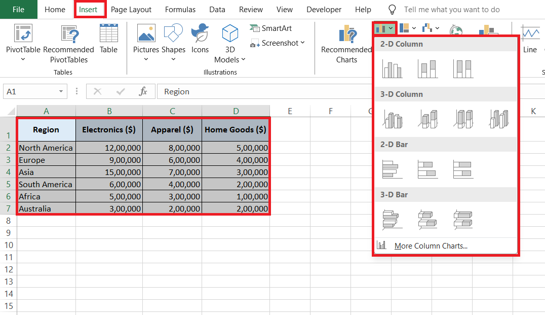 Stacked Bar Chart in Excel