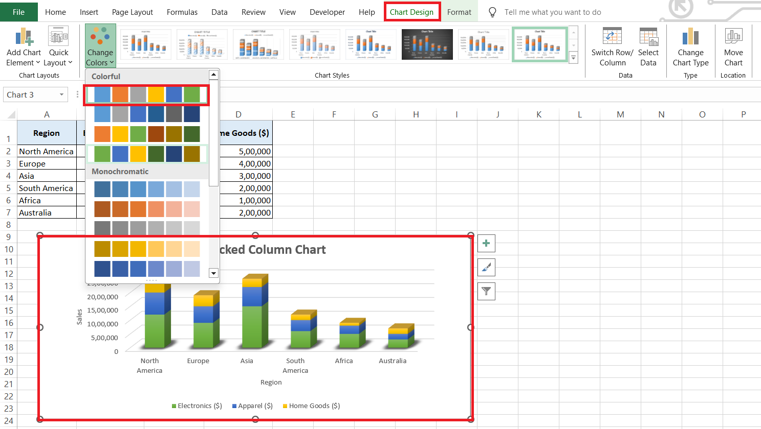 Stacked Bar Chart in Excel