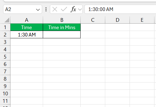 Convert Hours to Min in Excel