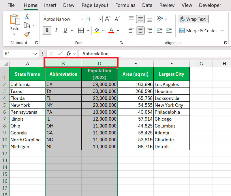 How to Unhide Column in Excel