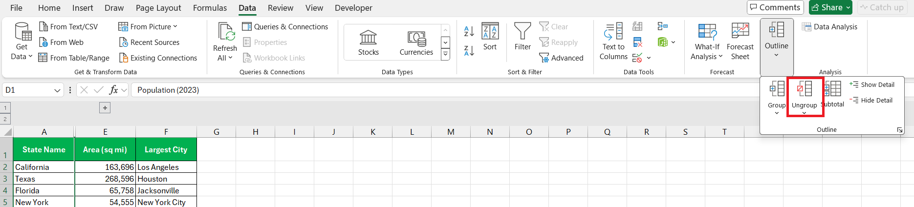 How to Unhide Column in Excel