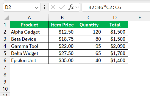 Array Formulas in Excel