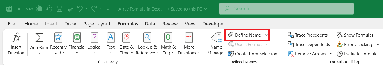 Array Formulas in Excel