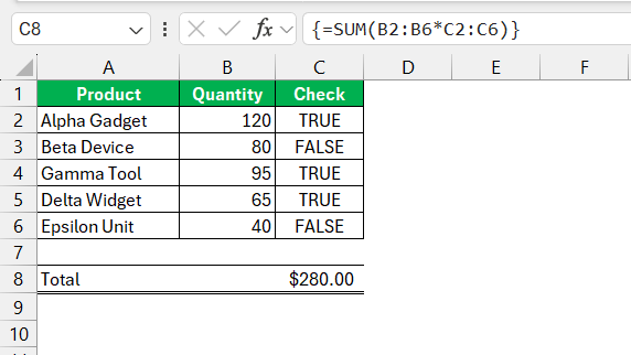 Array Formulas in Excel