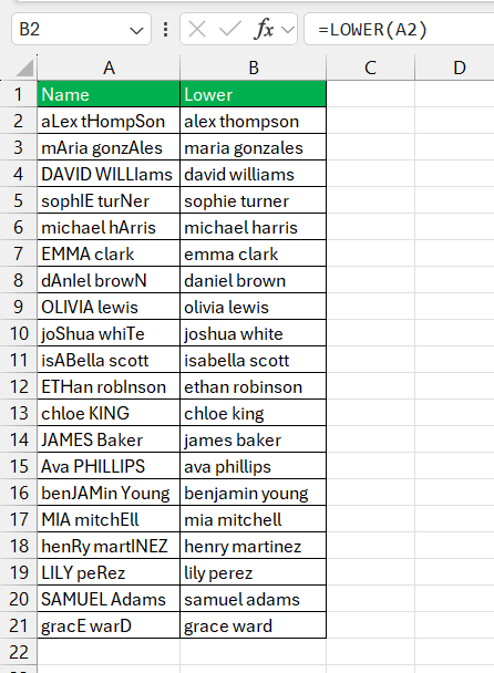 Excel Case Change