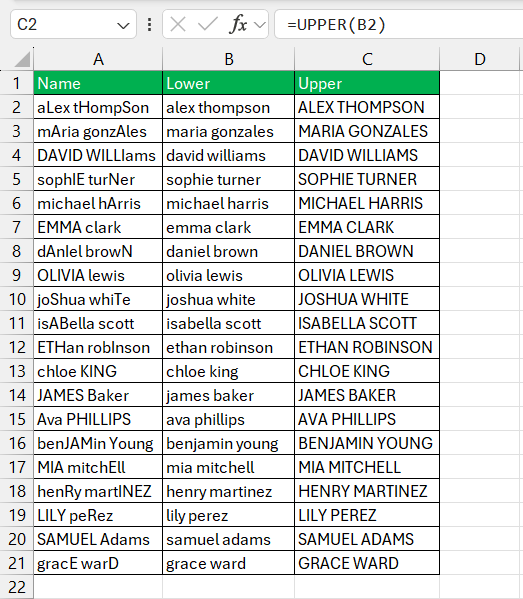 Excel Case Change