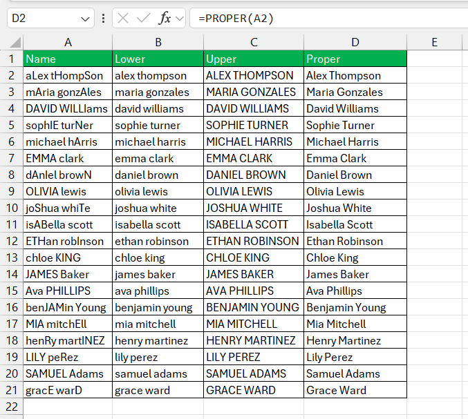 Excel Case Change