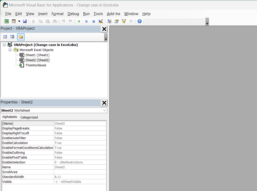 Excel Case Change