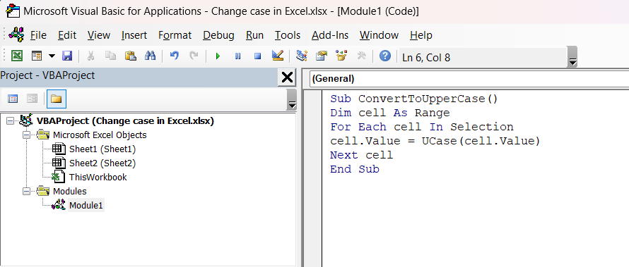 Excel Case Change