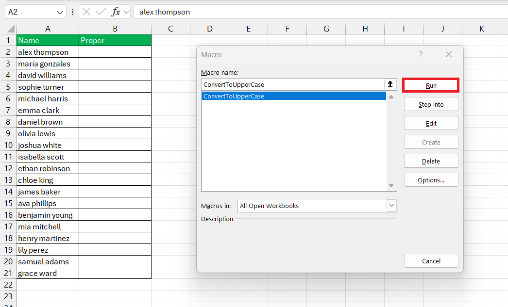 Excel Case Change