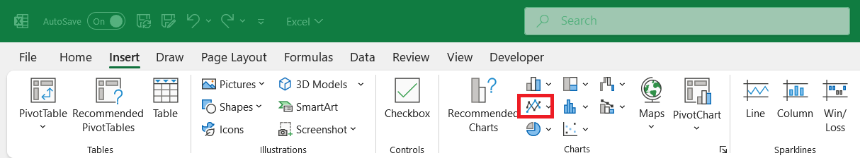 Excel Area Chart